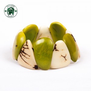 Bracelet B07, green & ivory