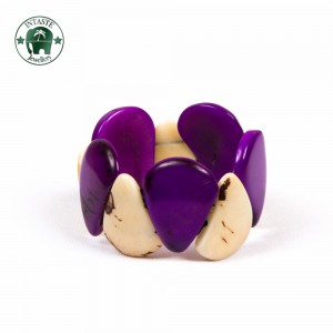 Bracelet B07, purple & ivory